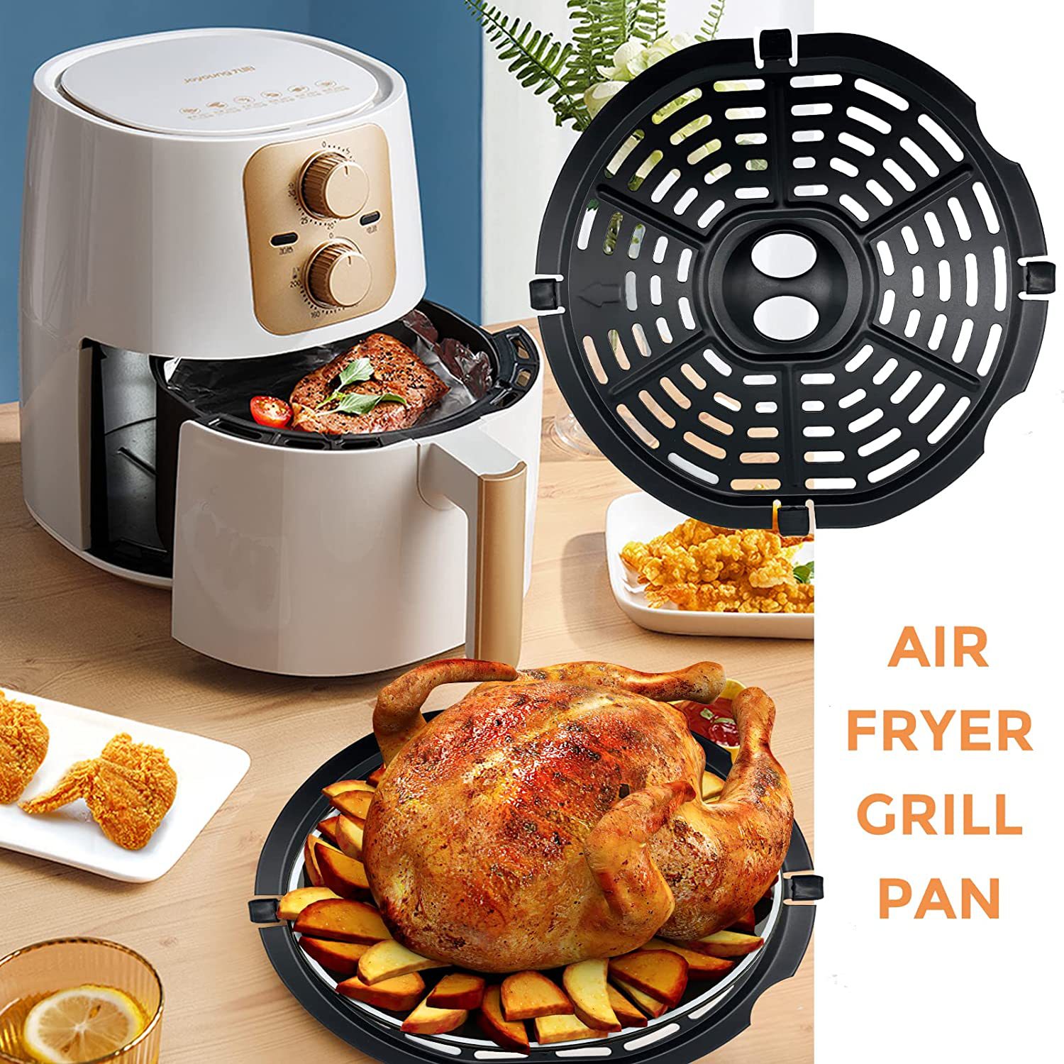 Kitchen Oven Baking Pans - Airfryer Basket Replacement Grill Pan Oven