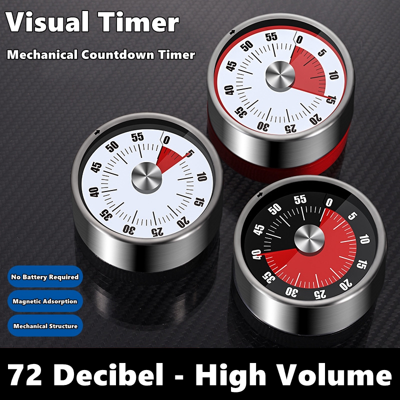 Kitchen Baking Timer - Countdown Reminder Magnetic Mechanical Visual Timers