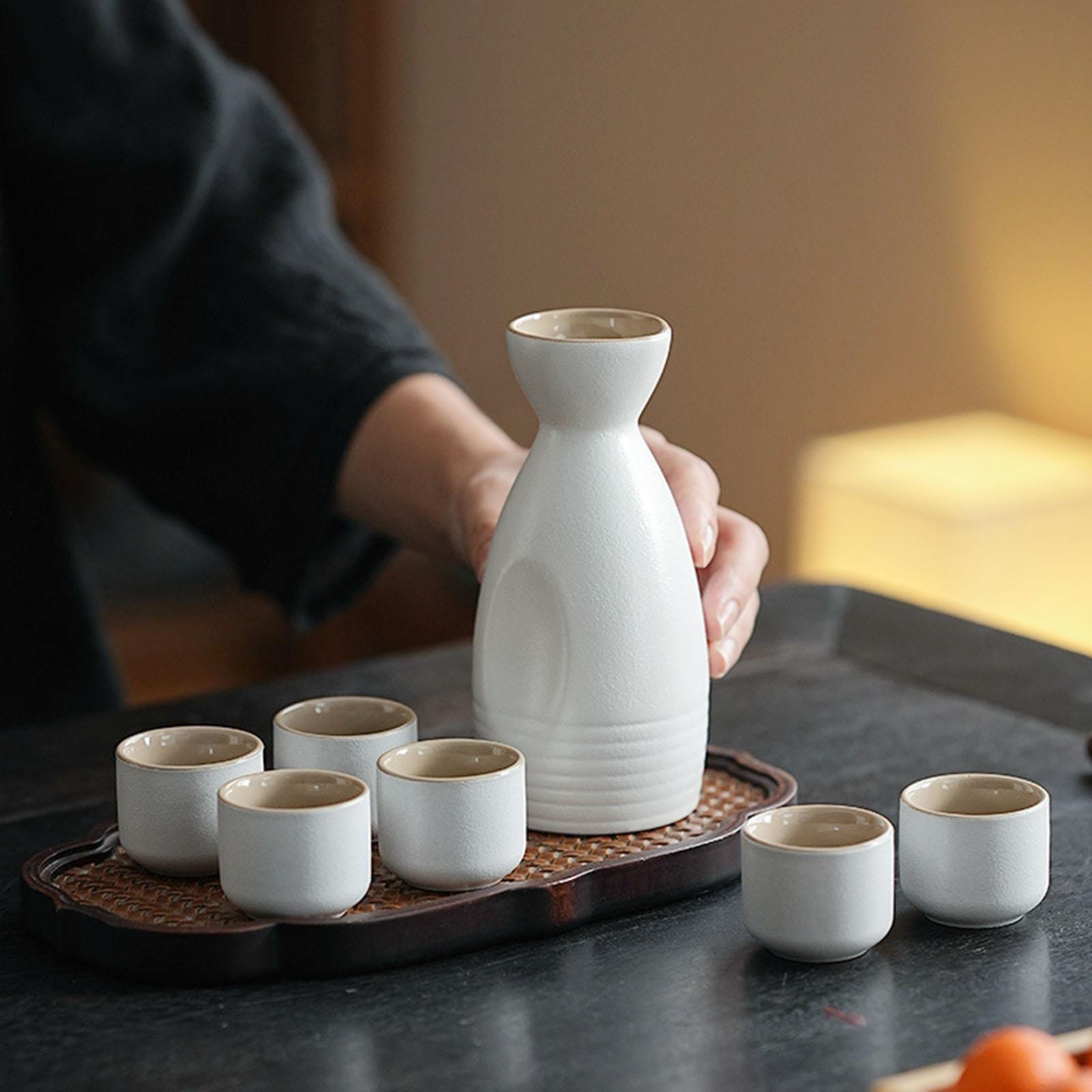 Kitchen Baking Pan Set - Japanese Style Ceramic Sake Pot Cups