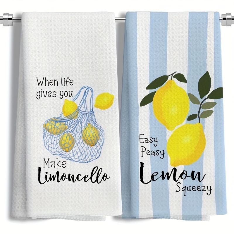 Kitchen Baking Cooking - 2Pcs, Lemon Mesh Kitchen Towels, 40Cm*60Cm