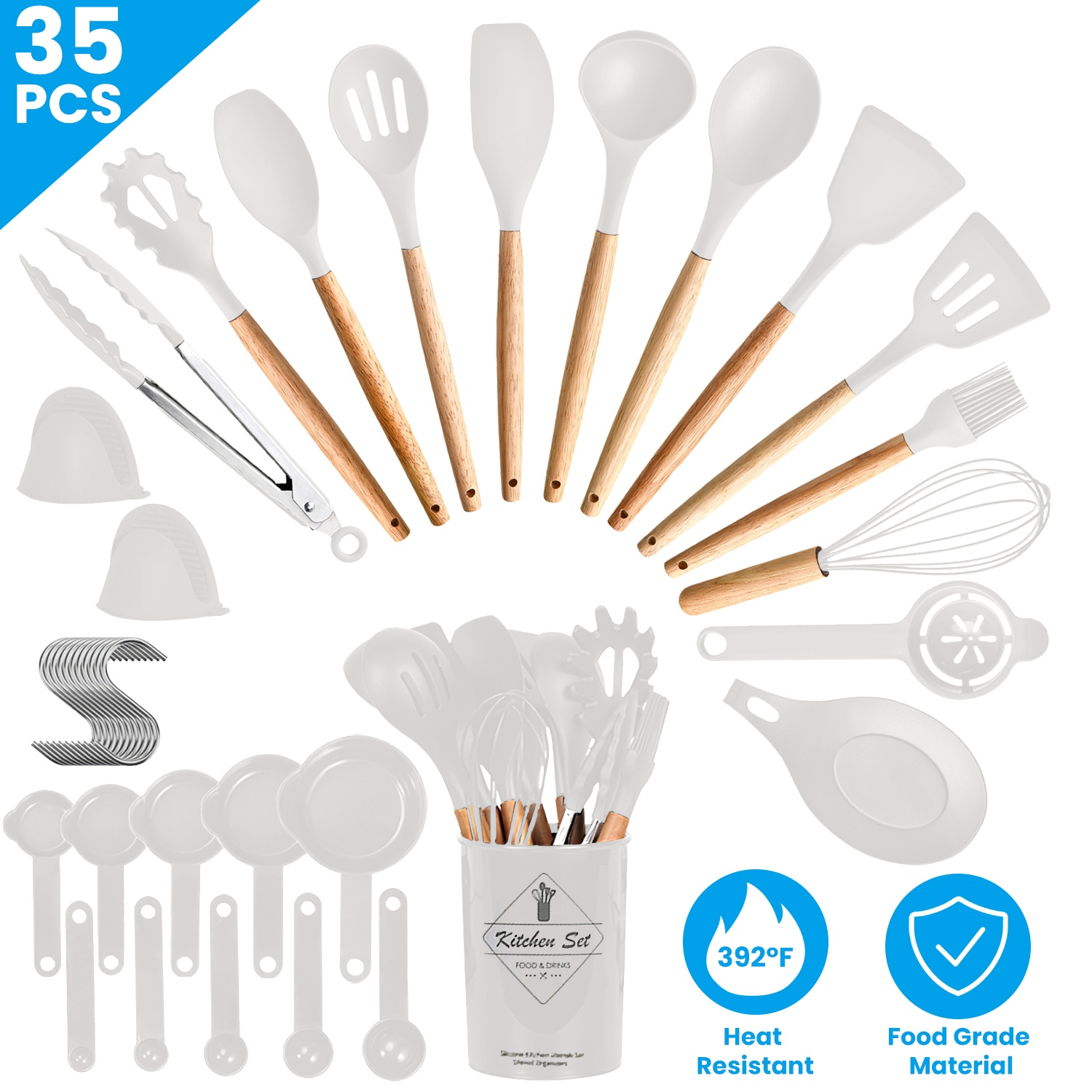Kitchen Baking Necessities - 35Pcs Kitchen Cooking Utensils Set Spatula