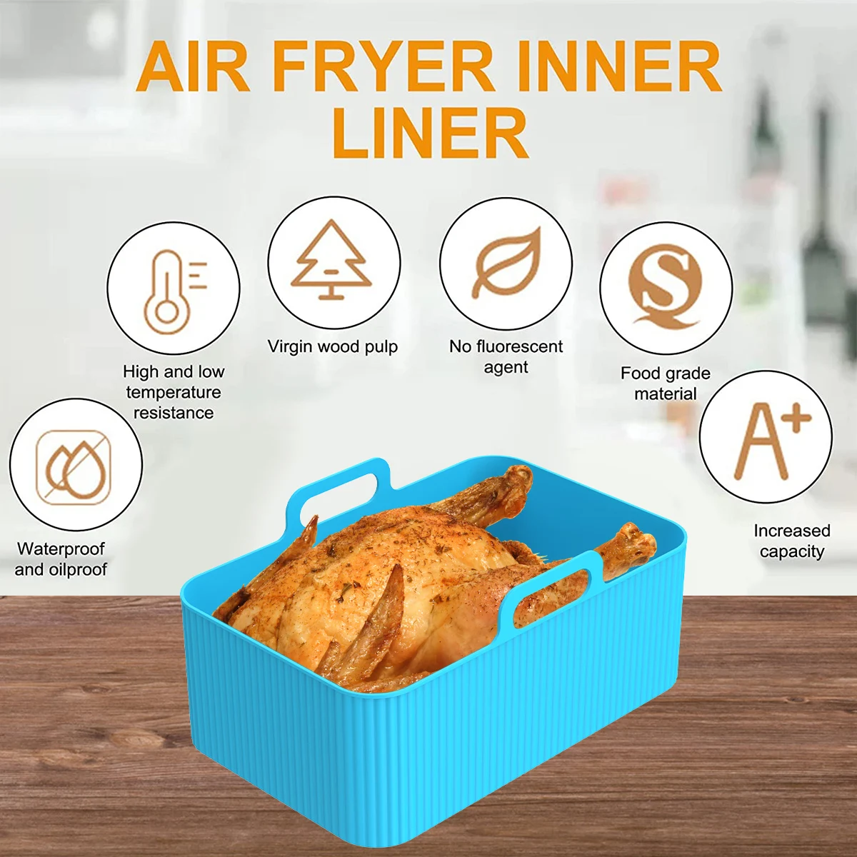 2Pcs Air Fryer Silicone Liner  - đánh giá và giá Kitchen Oven Baking Pans