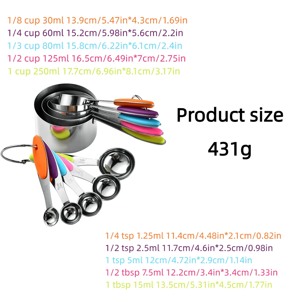 5/10Pcs Stainless Steel Measur - đánh giá và giá Kitchen Baking Store