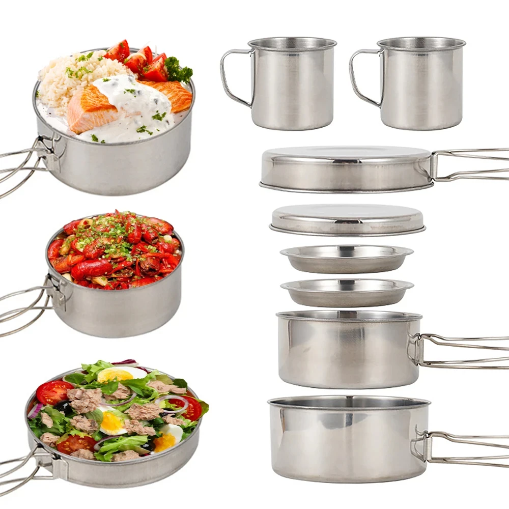 8pcs/Set Camping Cookware Mess - đánh giá và giá Kitchen Baking Pan Set