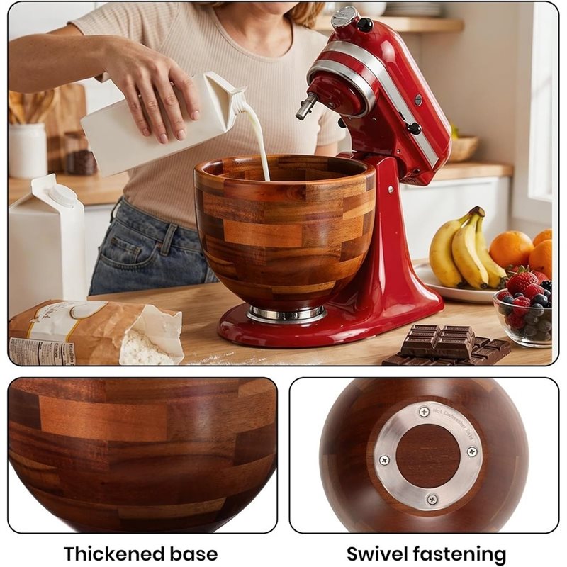 ABGH-Wood Mixing Bowl For Kitc - đánh giá và giá Kitchenaid Baking Bowl