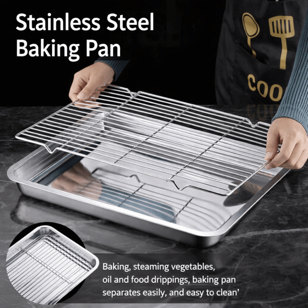 Portable Non-Stick Stainless S - đánh giá và giá Kitchen Oven Baking Pans