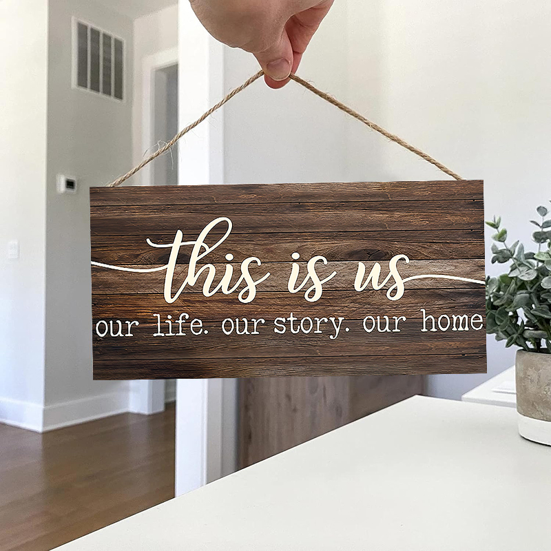 Rustic This is us Wall Hanging - đánh giá và giá Kitchen Baking Cabinet