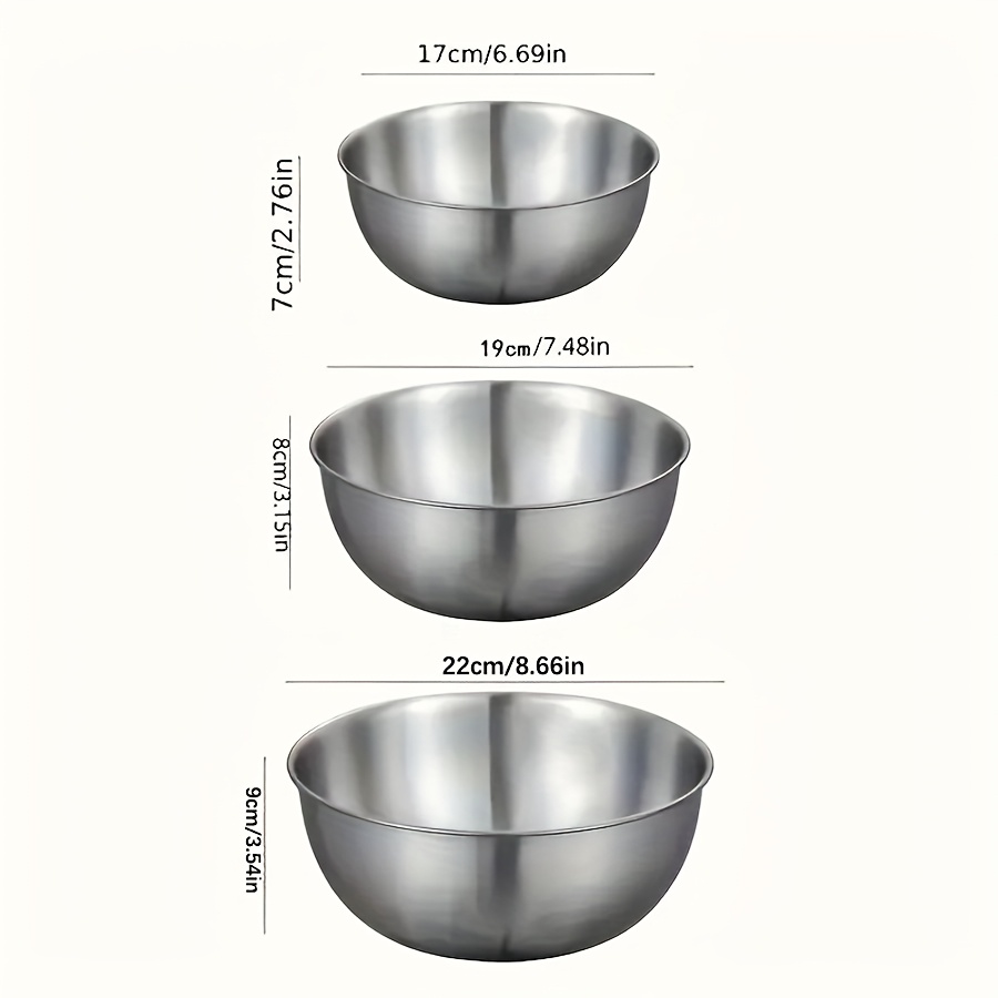 3pcs Stainless Steel Salad Bow - đánh giá và giá Kitchen Baking Store