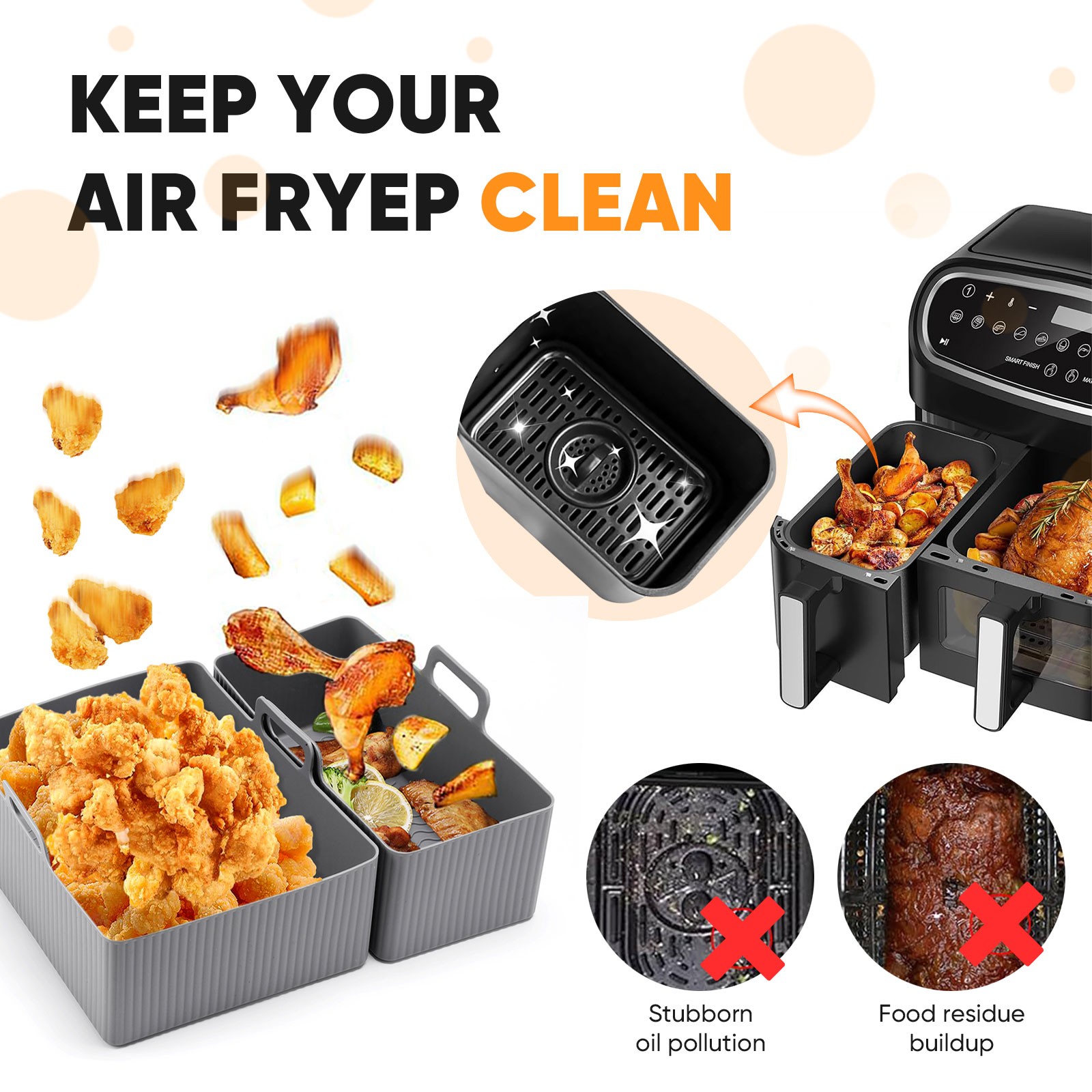 2pcs Set Silicone Air Fryer Ma - đánh giá và giá Kitchen Baking Pan Set