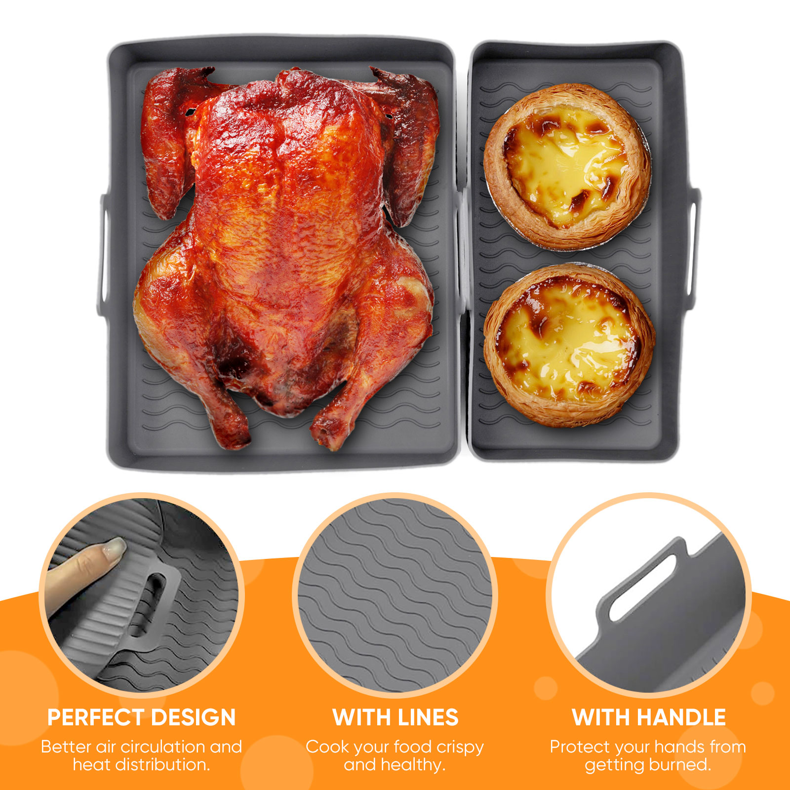 2pcs Set Silicone Air Fryer Ma - đánh giá và giá Kitchen Baking Pan Set