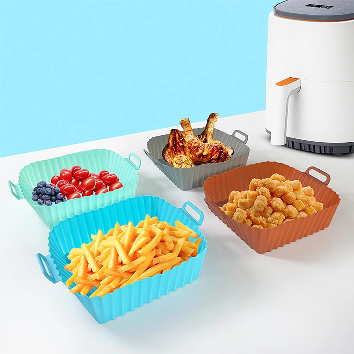 Silicone Fryer Mold Air Fryer  - đánh giá và giá Kitchen Oven Baking Pans