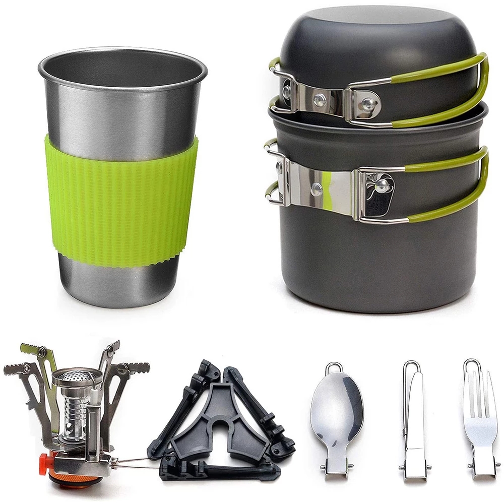 Camping Cookware Kit with Stov - đánh giá và giá Kitchen Baking Pan Set